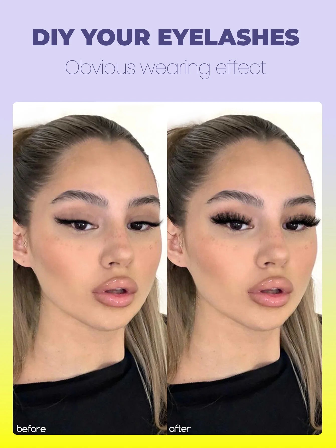 GROINNEYA Lashes Clusters Cat Eyelashes Wispy Individual Lashes Extensions Volume Fluffy Clusters Lashes DIY Eyelashes Makeup