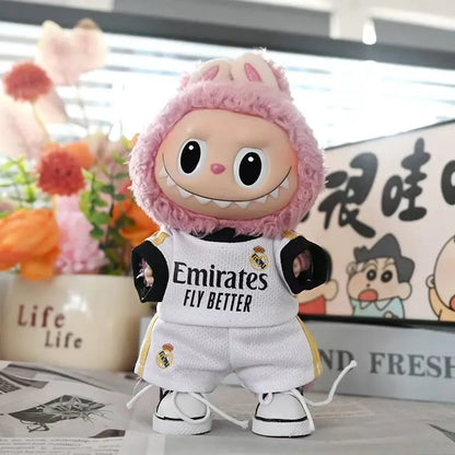 For 17cm Labubu Football Basketball Size 10 Clothing V1V2 Labubu Doll Size 7 Vinyl Pendant Doll Clothing DIY Sportswear Boy Toy