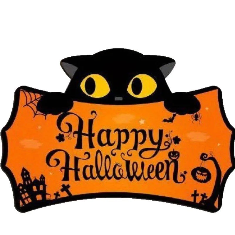Halloween Decorations Peeping Black Cat Wooden Holiday With Rope Hanging Sign Holiday Dress Up Porch Hanging Ornaments