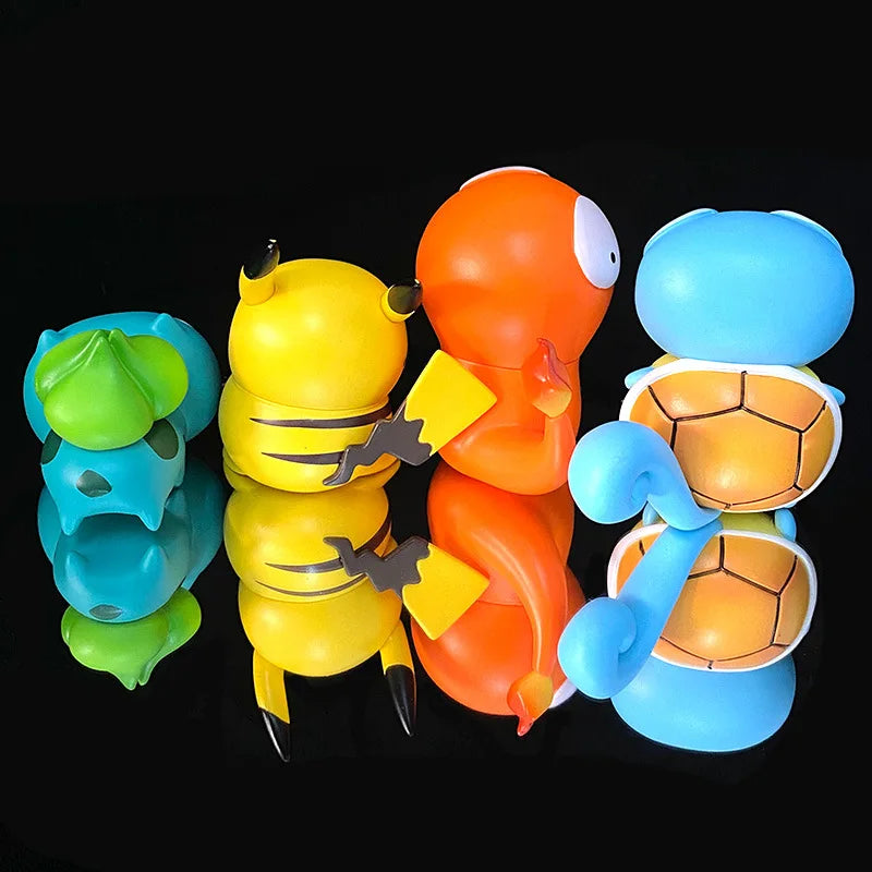 NEW  Pokemon Figures Cutes Yusan Silly toys Pikachu Bulbasaur Squirtle Charmander Funny Action Figure Cartoon Doll Model Toys