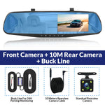 Dash Cam 4.3 inch "mini rear-view mirror digital dashcam, front and rear dual cameras IPS Front and Rear Camera Registrar Black