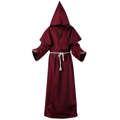 Monk Clothing Ancient Costume Medieval Monk Robe Wizard Clothing Priest Clothing Halloween Cos Costume