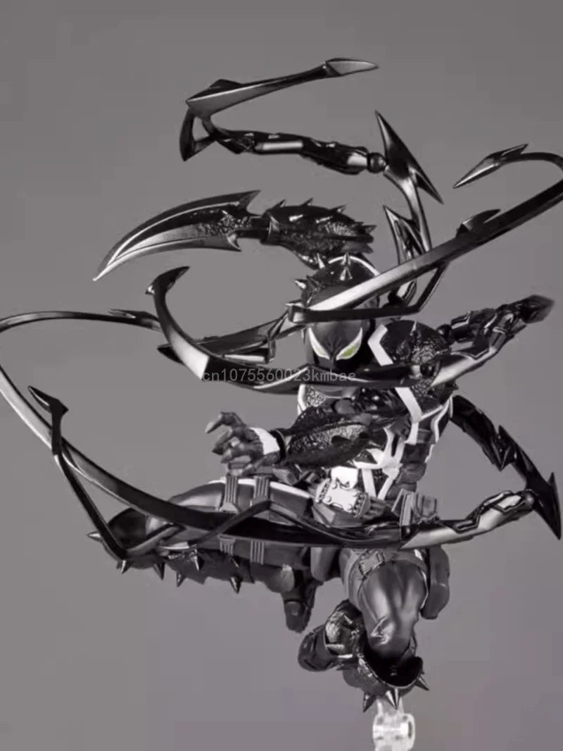 Agent Venom Revoltech Amazing Yamaguchi Anime Figures Venom Figurine Eugene Thompson Model PVC Model Collection Statue Toy Gifts