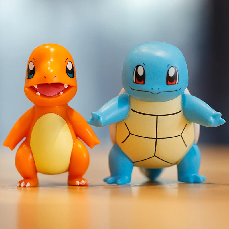 Hot Pokemon Anime Figures Pikachu Toys Model Charmander Psyduck Squirtle Jigglypuff Bulbasaur Kawaii Collect Dolls Kids Gift