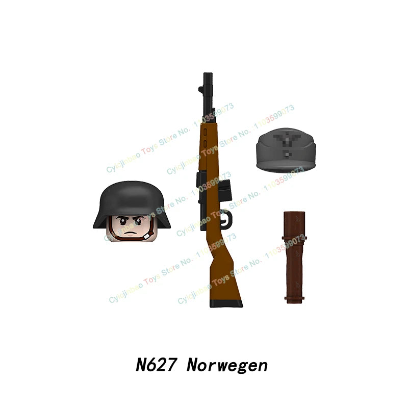 N601-650 MOC Military War Infantry Soldiers Action Figures Creative Bricks Accessories Building Blocks Children's Toys Gifts