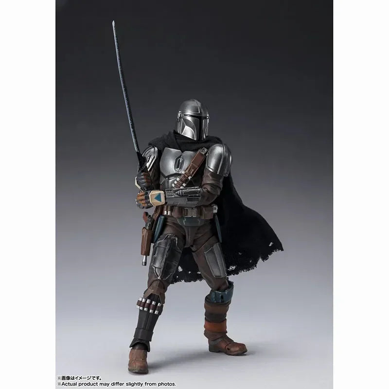 In Stock Genuine Bandai S.H.Figuarts SHF Star Wars The Mandalorian Grogu Mandalorian Darksaber Anime Action Figure Model Toys