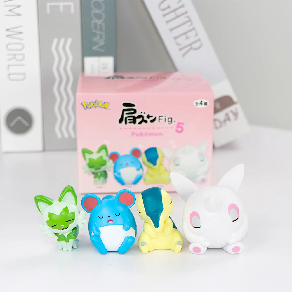 Pokemon Figure Toys Fuecoco Mew Gengar Sylveon Sprigatito 4-6pcs PVC Model Dolls Cute Small Desktop Decoration Gifts With Box