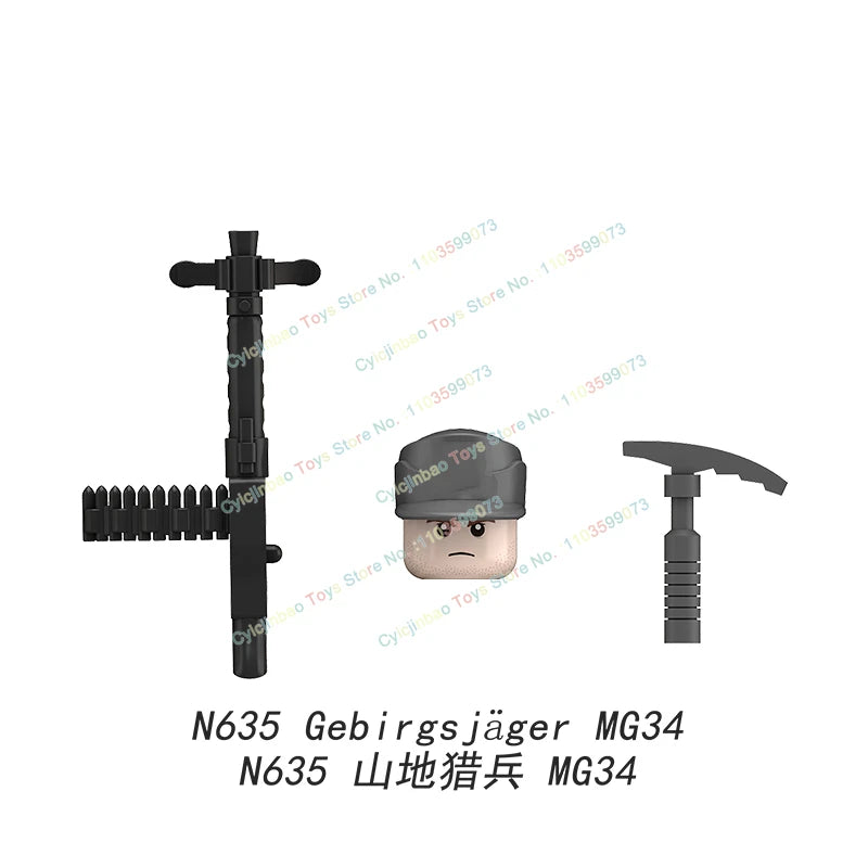 N601-650 MOC Military War Infantry Soldiers Action Figures Creative Bricks Accessories Building Blocks Children's Toys Gifts