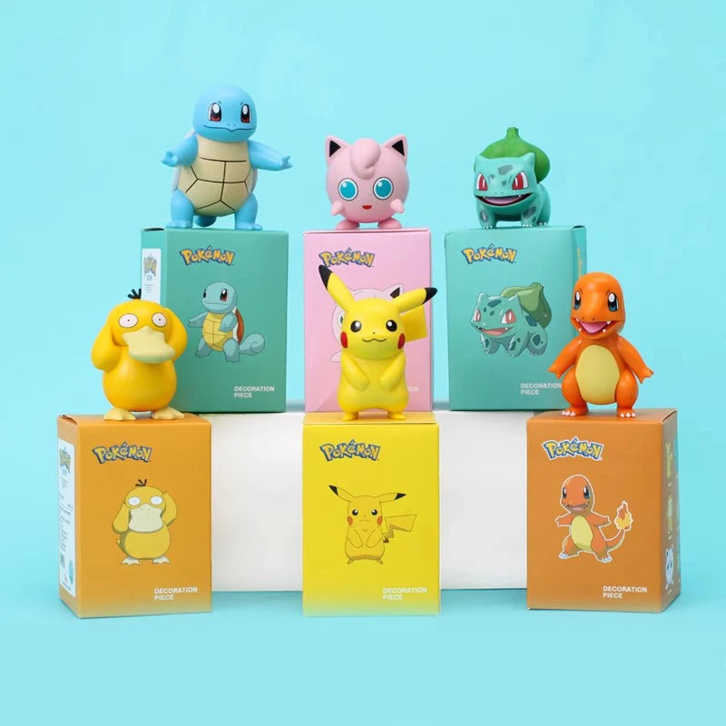 Hot Pokemon Anime Figures Pikachu Toys Model Charmander Psyduck Squirtle Jigglypuff Bulbasaur Kawaii Collect Dolls Action Figure