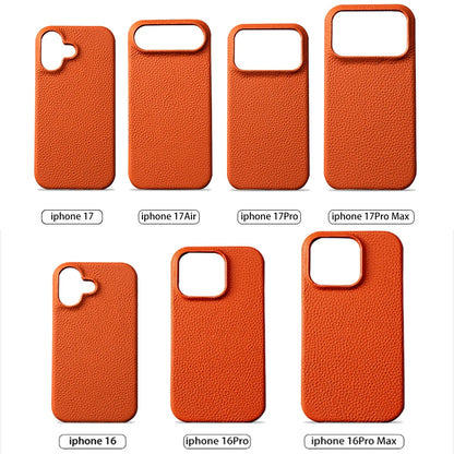 for Magsafe Case for iPhone 17 15 16 Pro Max Air 16Pro Natural Cowhide Lychee Leather Magnetic Protector Luxury Phone Back Cover