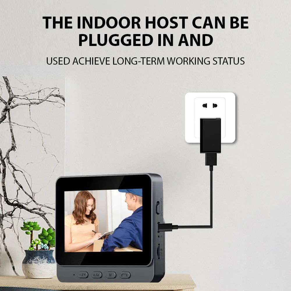 Wireless Video Doorbell with Screen 4.3'' IPS HD Smart Intercom - 2.4G WiFi, Two-Way Talk, Night Vision