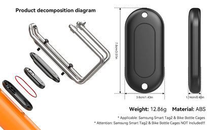 For Samsung SmartTag2 Bike Holder Hidden Bike GPS Tracker Case for Galaxy Smart tag 2 Under Bottle Cage SmartTag2 Case Mount