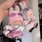 Mini Doll Clothes Outfit Accessories For 15-17cm Labubu V1 V2 V3Labubu Uniform Set Outfit Skirt and Sweater Sunglasses Clothing