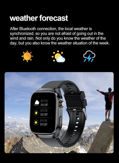 2025 New ECG+PPG Accurate Measure Heart Rate Smart Watch Men Blood Pressure Lipids Uric Acid Bluetooth Call Health Smartwatches