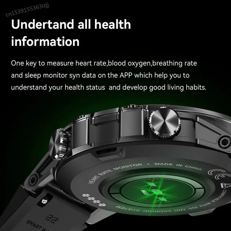 K52 Smart Watch Men 1.39inch IPS Screen Bluetooth Call Custom Dial Heart Rate Health Monitoring Outdoor Sport Smartwatch