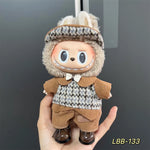 Cute Mini Plush Doll Clothes for 17cm Labubu Many Kinds of Overalls Clothes Accessories
