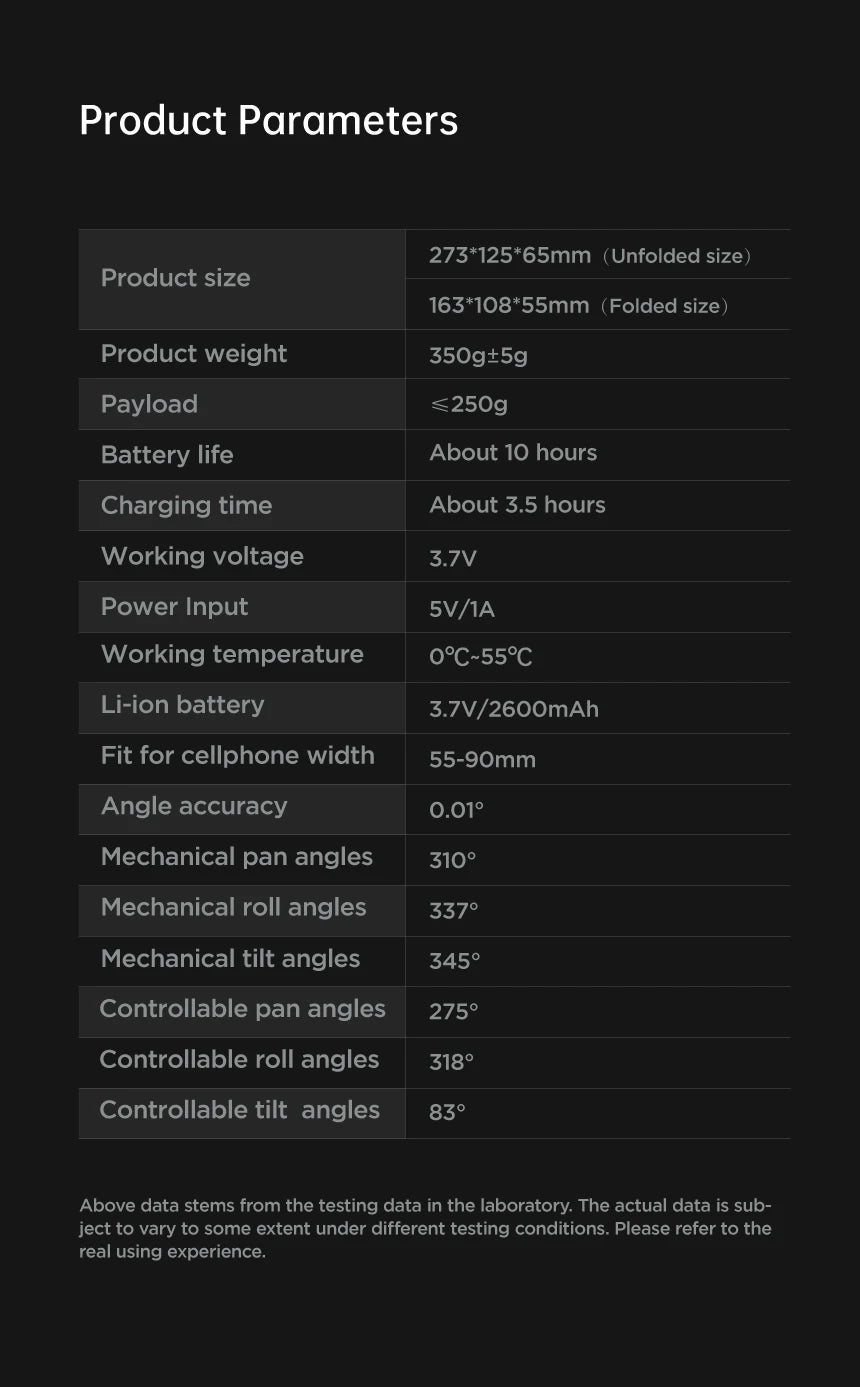 Smart XE 3-Axis Smartphone Gimbal Stabilizer with Fill Light