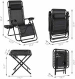 Homfa Folding Sun Lounger Set with Table