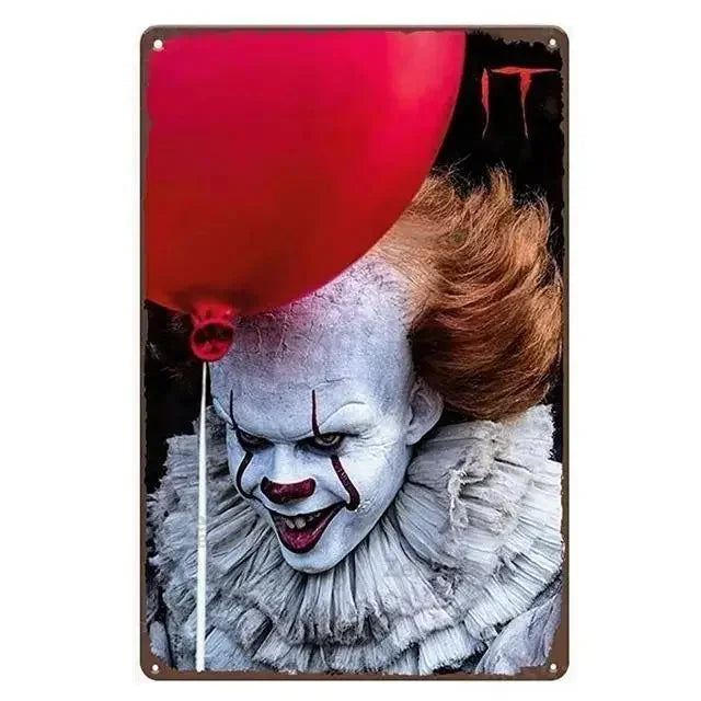 Vintage Halloween Metal Sign Wall Art Horror Movie Theme Perfect for Man Cave Film Theater and Home Decor