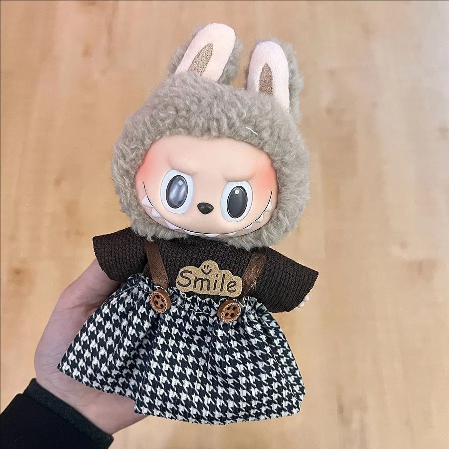 New Labubu Clothing Popular New Products Fashion Velcro 17cm Doll Cute Dress Casual Set Skirt Plush Toy Clothing