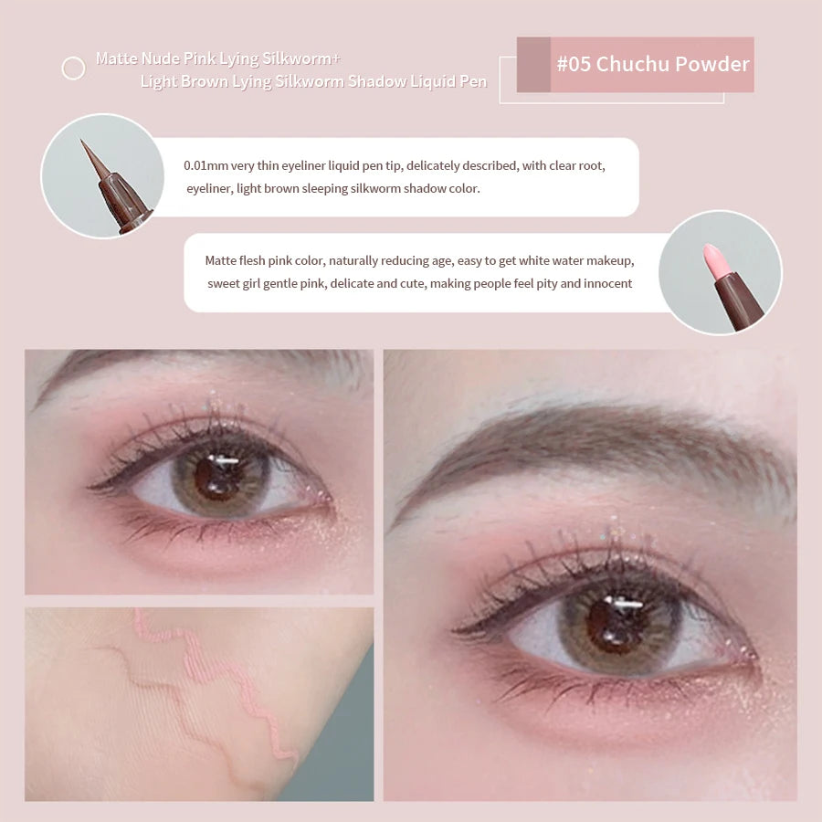 Eyeliner Double Head Pen For Smooth And Delicate Eye Makeup  Quick Drying Film Forming Waterproof And Sweat Proof Eye Makeup
