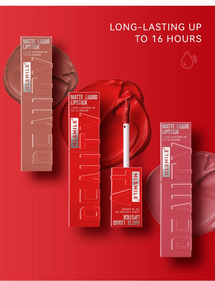 Long Lasting Velvet Matte Lip 6 Colors Gloss Waterproof Non-stick Cup Sexy Nude Red Pink Liquid Lipstick Lips Makeup Cosmetic