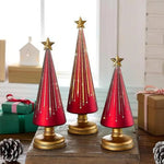 Table Christmas Tree 3 Pieces Christmas Sculpture Indoor Resin Star Tree Figurine For Home Room Winter Party Decorations Table
