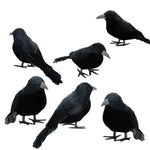 6-18Pcs Halloween Crow Decors Fake Crow Decors Artificial Crows Black Feather Crows Lifelike Ravens Halloween Party Decoration