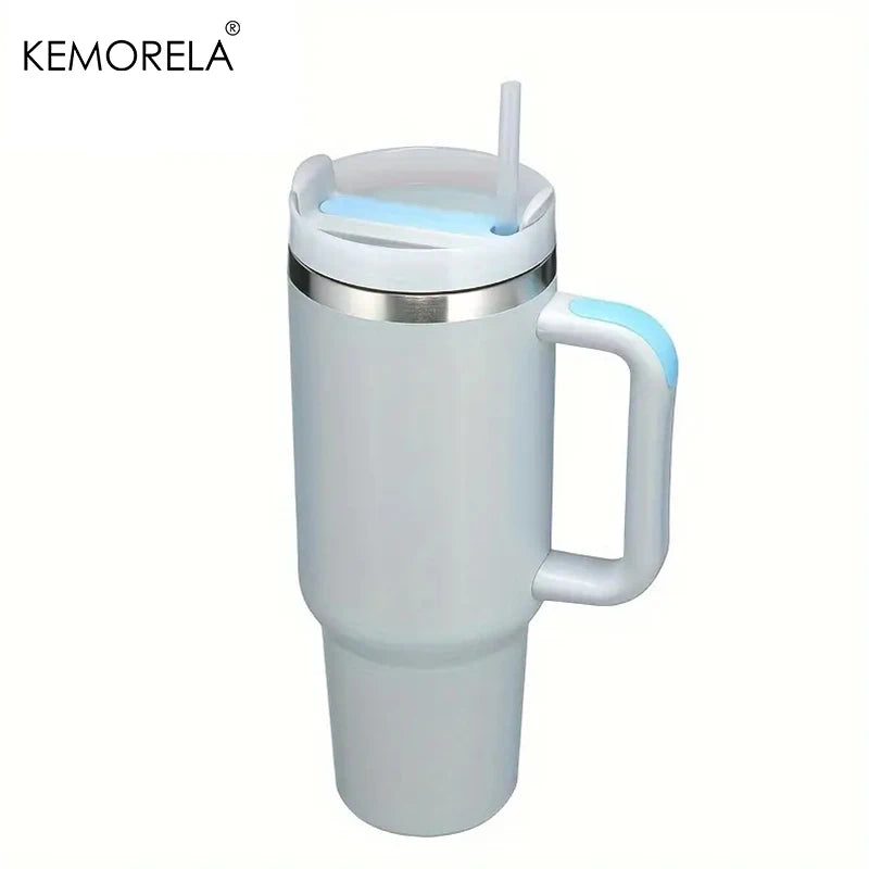 KEMORELA 30&40 oz Tumbler With Handle Lid Straw 887/1182ML Stainless Steel Water Bottle Vacuum Thermos Cup Travel Car Coffee Mug