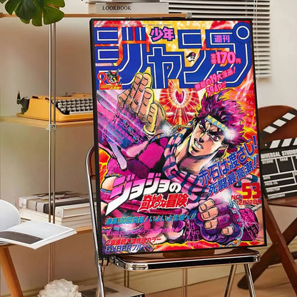 Anime J-JoJo Bizarre Adventure Poster Sticky Wall Art Printing Waterproof Home Living Bed Room Bar Aesthetic Decor