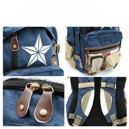 Marvel Avengers Deadpool Captains America Backpack Anime Cartoon Backpacks Outdoor Leisure Travel High Capacity Backpack Gifts