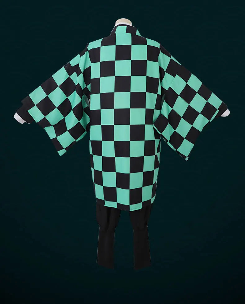 Anime Demon Slayer Kamado Tanjirou Cosplay Costume Kimetsu No Yaiba Cartoon Costume Sutis Wigs Halloween For Kids Adult CosParty