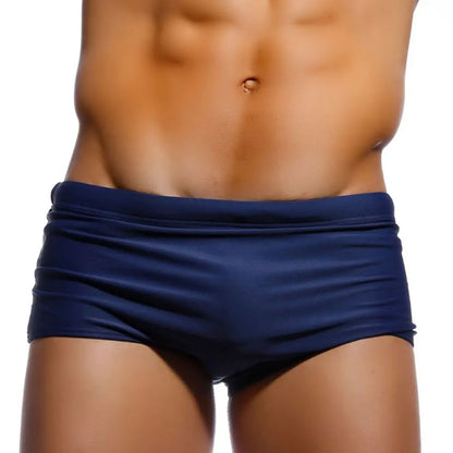 Men’s Solid Color Swim Shorts – Stretch Nylon Surf & Beachwear