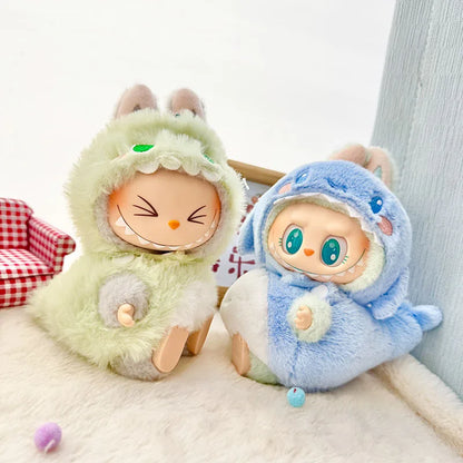 Labubu Doll Clothes Penguin Shark Bee Dinosaur Onesie - Cute Animal Jumpsuit for 17cm Pullip Blythe OB11 BJD