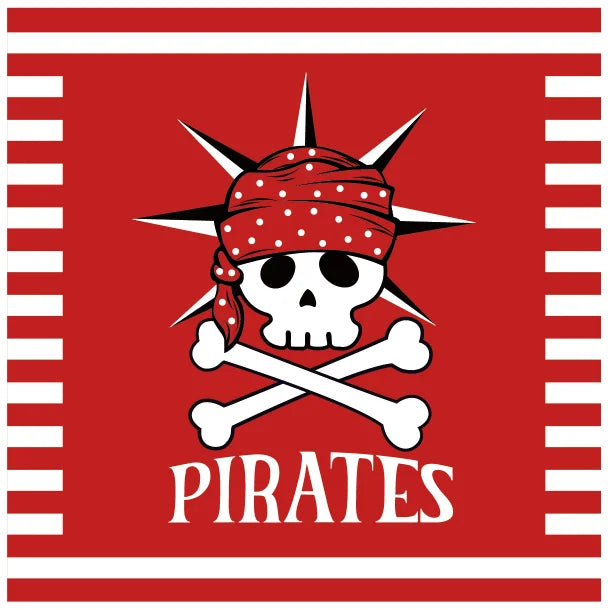 Red Black Pirate Nautical Theme Party Decorations Tableware Set for Halloween Christmas Birthday Events