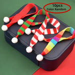 Mini Christmas Scarves - Classic Red, Green with White Snowflake Design, Polyester, Perfect for Holiday Tree Decor & DIY Crafts