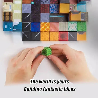 Magnetic Building Blocks Mine World Cube Magnet World Set for Kid Age DIY Model Children Stem Best Montessori Sensory Toy