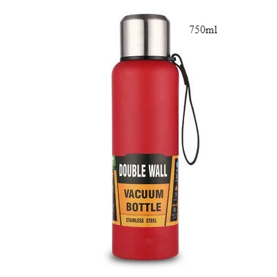 500/700/1000/1500ml Stainless Steel Thermos Flask Metal Drinkware Portable Vacuum Insulated Coffee Bottle with Rope and Cup