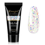 LIMEGIRL 30ml Nail Extension Gel Glitter Soak Off Nail Acrylic Crystal Build Poly UV Gel for Nails Quick Extension Manicure Glue