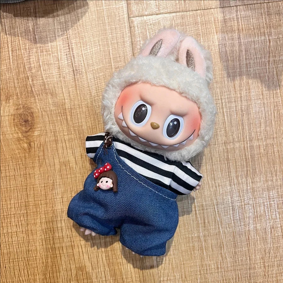 New Labubu Clothing Popular New Products Fashion Velcro 17cm Doll Cute Dress Casual Set Skirt Plush Toy Clothing