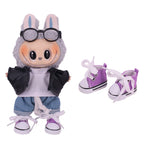 3.8cm Doll Canvas Leather Shoes For labubu 17cm Doll Clothes Accessories Girl's Toys Gift