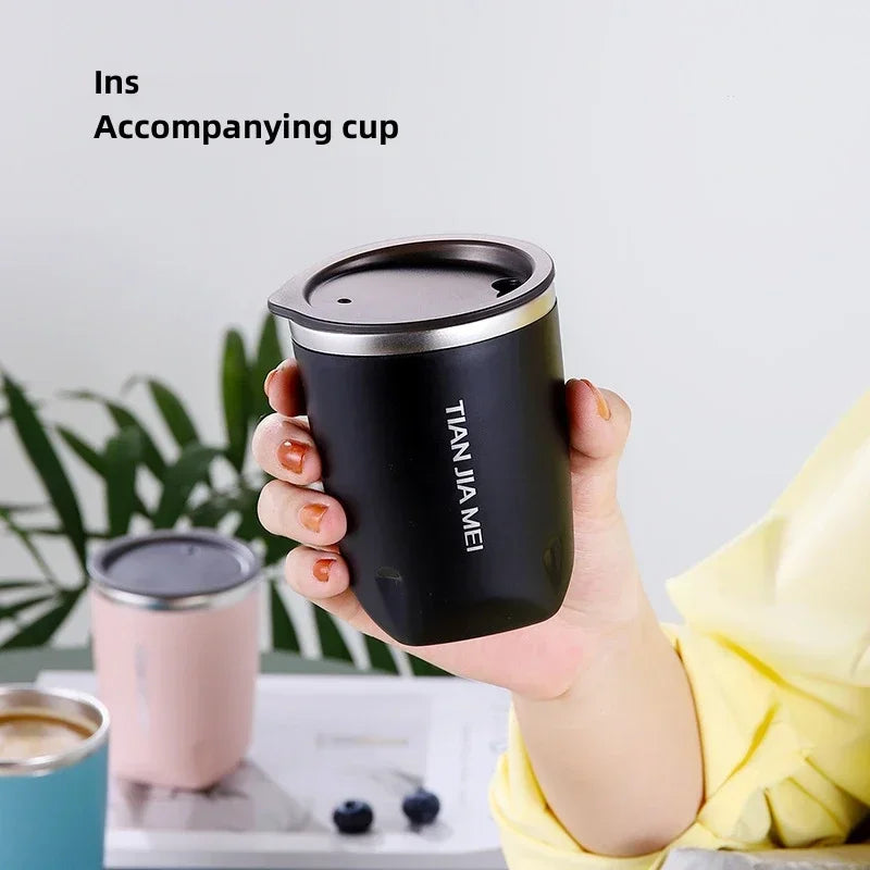 300ml Thermos Cup Men's and Women's Exquisite Portable Cup 304 Stainless Steel Simple Water Cup Office and Home Milk Coffee Cup