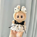 Doll Clothes For Labubu Clothing Princess Cute Heart Dress Gauze Skirt Headwear 2PCS/Pack Plush Cotton Doll Dress Up Accessory