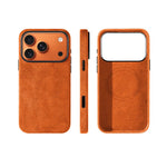 Genuine Italy imported Alcantara Magnetic Orange Case for iPhone 17 /17Air /17 Pro /17Pro Max with AI Camera Button and Magsafe