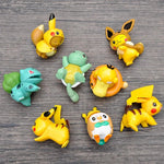 8PCS Pokemon Mini Figures Toys Pikachu Psyduck Squirtle Bulbasaur Miniature Cake Succulents Ornaments Figure Props