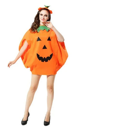 Halloween Pumpkin Grament Costume Cosplay Clothing Hat Set Halloween Party Supply Christmas Halloween Gift for Adult and Kid