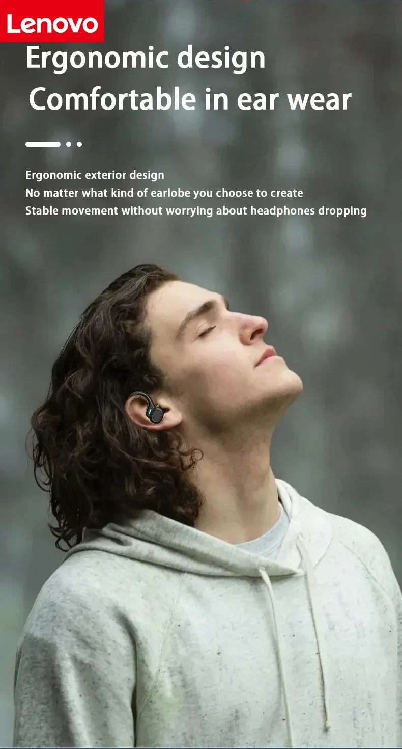 Original Lenovo Sports Wireless Earphones BT over Ear Buds with Earhooks Sports Earphones Running in-Ear Headphones
