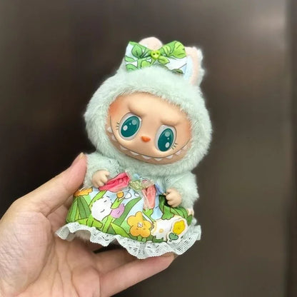 Mini Plush Doll'S Clothes Outfit Accessories For Korea Kpop Exo 15-17cm Labubu Idol Overalls set Clothing Gift
