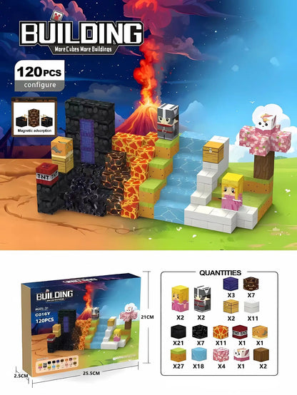 2025 NEW Magnetic Blocks Game Mine Magnet Worlds DIY Toys For Boys Girls STEM Montessori Sensory Cubes Game Toys Christmas Gifts