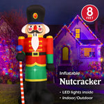 Christmas Inflatable Decorations - Branch Snowman, Santa Claus, Gingerbread Man, Gift Bag Snowman LED Light Lawn Decorations